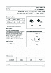 DataSheet STD10NF10 pdf